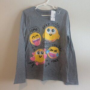 *5/$25* Girl's Children's Place Smiley Emoji Long Sleeve Graphic Tee - Size 7/8